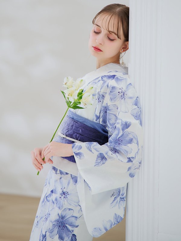 画像11: 【即日発送】モダンフラワー大人エレガント浴衣【浴衣３点セット 浴衣/帯/下駄】[OF04]