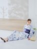 画像1: モダンフラワー大人エレガント浴衣 OBI-g-500-kj-9-NV / HIMO-900-yn-5-IV / HEKO-800-sb-8-DusBL / YA-1016-kj-GY / GETA-01-kj-2-BL/ [YMT] (1)