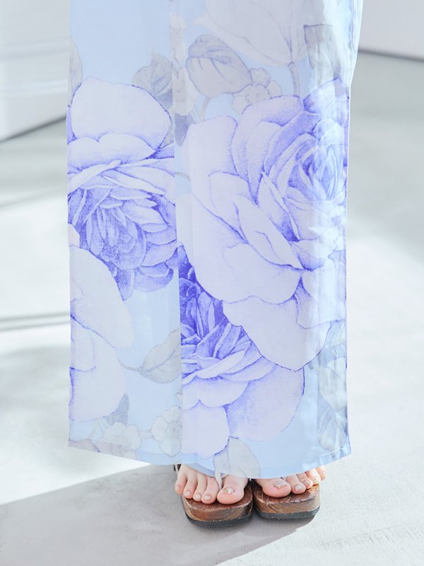 画像19: 【即日発送】アンティークブルーローズ浴衣【浴衣３点セット 浴衣/帯/下駄】[YMT]