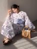 画像1: 【即日発送】藤霞のアンティークローズ浴衣【浴衣３点セット 浴衣/帯/下駄】[OF04/HC03] (1)