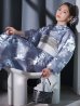 画像1: グレイ×モードフラワー浴衣 OBI-siwa-200-kj-6-W / HIMO-900-yn-4-GYxGY / HEKO-800-sb-9-GYGE / YA-953-kn-BL / GETA-01-kj-3-IV / [YMT] (1)