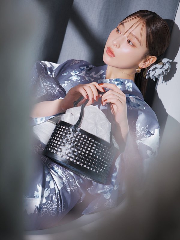 画像5: 【即日発送】グレイ×モードフラワー浴衣【浴衣３点セット 浴衣/帯/下駄】[YMT]