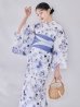 画像15: 【即日発送】水墨ニュアンスフラワー浴衣【浴衣３点セット 浴衣/帯/下駄】[OF04/HC03] (15)