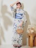 画像4: 水墨画百合柄浴衣 OBI-hira-100-ok-4-DusBL / HIMO-900-yn-5-IV  / HEKO-800-sb-8-DusBL / YA-73-kn-GY / GETA-01-kj-2-BL/ [YMT]