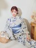 画像5: 水墨画百合柄浴衣 OBI-hira-100-ok-4-DusBL / HIMO-900-yn-5-IV  / HEKO-800-sb-8-DusBL / YA-73-kn-GY / GETA-01-kj-2-BL/ [YMT]