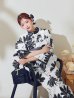 画像5: モノトーンフラワーレトロモダン浴衣 OBI-hira-100-ok-5-GYxSV / HIMO-900-yn-1-B / HEKO-800-sb-5-W / YA-1086-wk-B / GETA-01-kj-3-IV/ [YMT]