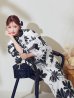 画像6: モノトーンフラワーレトロモダン浴衣 OBI-hira-100-ok-5-GYxSV / HIMO-900-yn-1-B / HEKO-800-sb-5-W / YA-1086-wk-B / GETA-01-kj-3-IV/ [YMT]