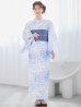 画像4: 白菊月の古典浴衣【浴衣３点セット 浴衣/帯/下駄】OBI-hira-100-ok-4-DusBL / HIMO-900-yn-4-GYxGY / YA-73-kn-BLGR / GETA-01-kj-2-BL / [YMT]