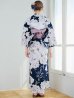 画像16: 濃紺牡丹柄浴衣【浴衣３点セット 浴衣/帯/下駄】OBI-hira-100-ok-8-PLxLPL / HIMO-900-yn-7-MOC / HEKO-800-sb-5-W / YA-948-kj-NV / GETA-01-kj-3-IV/ [YMT]