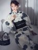 画像1: 【予約 / 5月下旬発送予定】梅柄藍鼠色浴衣 OBI-siwa-204-wk-1-B / HIMO-900-yn-3-GYxGD / YA-1072-kn-B / GETA-02-ok-4-MOC / [yo/OF01] (1)