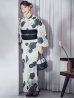 画像3: 【予約 / 5月下旬発送予定】梅柄藍鼠色浴衣 OBI-siwa-204-wk-1-B / HIMO-900-yn-3-GYxGD / YA-1072-kn-B / GETA-02-ok-4-MOC / [yo/OF01]