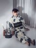画像7: 【予約 / 5月下旬発送予定】梅柄藍鼠色浴衣 OBI-siwa-204-wk-1-B / HIMO-900-yn-3-GYxGD / YA-1072-kn-B / GETA-02-ok-4-MOC / [yo/OF01]