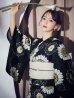 画像10: 向日葵柄黒色浴衣【浴衣３点セット 浴衣/帯/下駄】OBI-siwa-204-wk-12-OW / HIMO-900-yn-1-B / YA-1066-kj-IV / GETA-02-ok-4-MOC / [YMT]