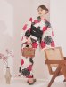 画像11: 【予約 / 5月下旬発送予定】紅色と黒の朝顔柄浴衣 OBI-siwa-204-wk-1-B / HIMO-902-kj-5-RosePK / / YA-1072-kn-R / GETA-02-ok-7-R/ [yo/OF01]
