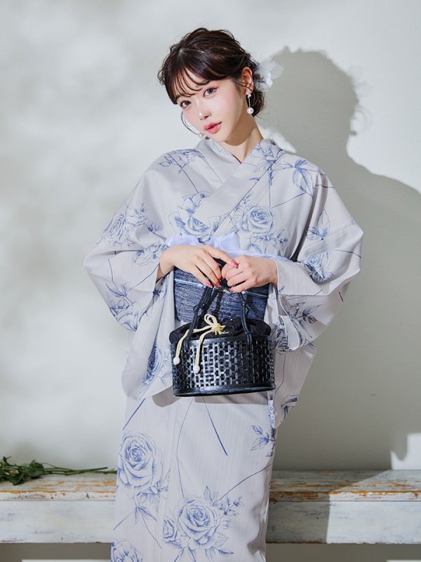 画像12: 【即日発送】【Riuコラボ】ブルーローズ浴衣【浴衣３点セット 浴衣/帯/下駄】[YMT]