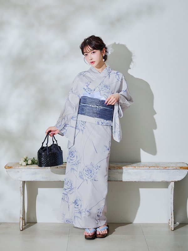 画像14: 【即日発送】【Riuコラボ】ブルーローズ浴衣【浴衣３点セット 浴衣/帯/下駄】[YMT]