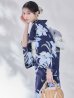 画像7: 送料無料！ネイビーリリーフラワー浴衣【浴衣３点セット 浴衣/帯/下駄】[OF04]【予約 / 5月下旬発送予定】 (7)