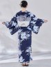 画像10: 送料無料！ネイビーリリーフラワー浴衣【浴衣３点セット 浴衣/帯/下駄】[OF04]【予約 / 5月下旬発送予定】 (10)