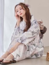 送料無料！グレージュニュアンスピオニー浴衣【浴衣３点セット 浴衣/帯/下駄】[OF04]【予約 / 4月上旬発送予定】