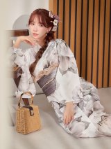 送料無料！グレージュニュアンスピオニー浴衣【浴衣３点セット 浴衣/帯/下駄】[OF04]【予約 / 4月上旬発送予定】