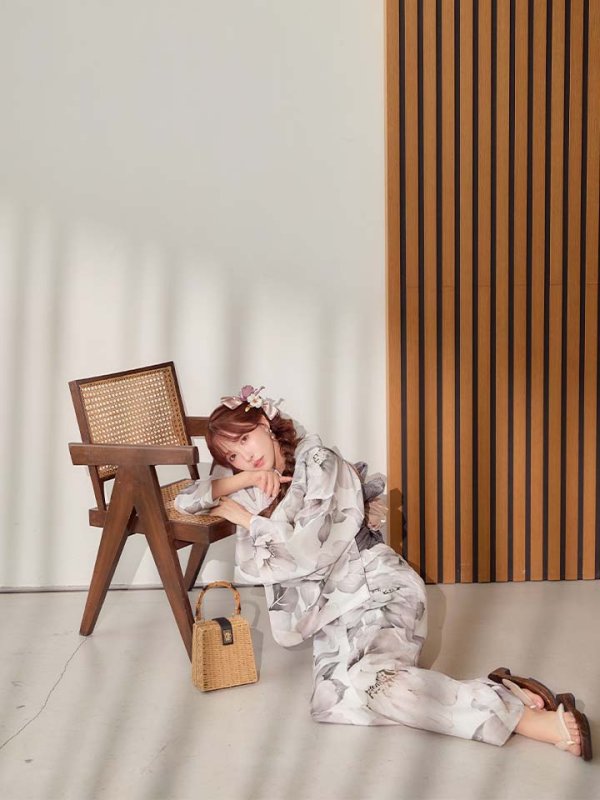 画像24: 送料無料！グレージュニュアンスピオニー浴衣【浴衣３点セット 浴衣/帯/下駄】[OF04]【予約 / 4月上旬発送予定】