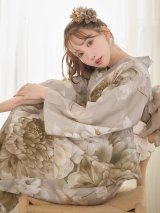 送料無料！ニュアンスブラウン浴衣【浴衣３点セット 浴衣/帯/下駄】【予約 / 4月上旬発送予定】[OF04]