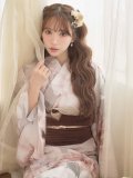【即日発送】送料無料！ソフトピンクブロッサム浴衣【浴衣３点セット 浴衣/帯/下駄】[OF04]三上悠亜着用