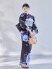 画像8: 【即日発送】大人ネイビー牡丹浴衣【浴衣３点セット 浴衣/帯/下駄】[OF04] (8)