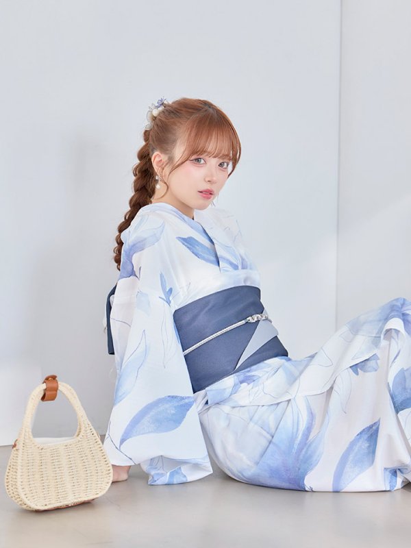 画像11: 【即日発送】凛と咲く清涼蒼花浴衣【浴衣３点セット 浴衣/帯/下駄】[OF04]
