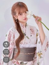 【即日発送】【吸水速乾浴衣】クラシックフラワー浴衣【浴衣３点セット 浴衣/帯/下駄】[OF04]