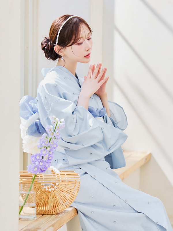 画像36: 【即日発送】セパレートアーガイルビジュー浴衣【浴衣4点セット 浴衣/帯/下駄】[YMT]