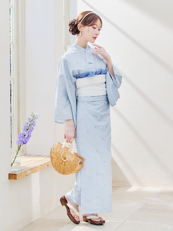 画像29: 【即日発送】セパレートアーガイルビジュー浴衣【浴衣4点セット 浴衣/帯/下駄】[YMT]