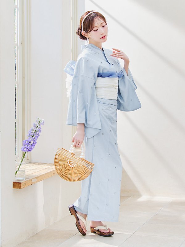 画像30: 【即日発送】セパレートアーガイルビジュー浴衣【浴衣4点セット 浴衣/帯/下駄】[YMT]