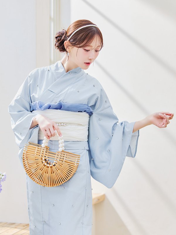 画像31: 【即日発送】セパレートアーガイルビジュー浴衣【浴衣4点セット 浴衣/帯/下駄】[YMT]