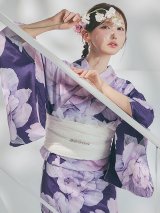 送料無料！セパレートネイビーピオニー浴衣【浴衣３点セット 浴衣/帯/下駄】[OF04]【予約 / 4月上旬発送予定】