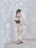 画像8: 【即日発送】送料無料！1人で簡単に着られる！ワンピース / セパレート浴衣セット　ホワイトエレガントフラワー浴衣【浴衣4点セット 浴衣/帯/下駄】[OF04] (8)