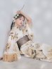 画像11: 【即日発送】送料無料！1人で簡単に着られる！ワンピース / セパレート浴衣セット　ホワイトエレガントフラワー浴衣【浴衣4点セット 浴衣/帯/下駄】[OF04] (11)