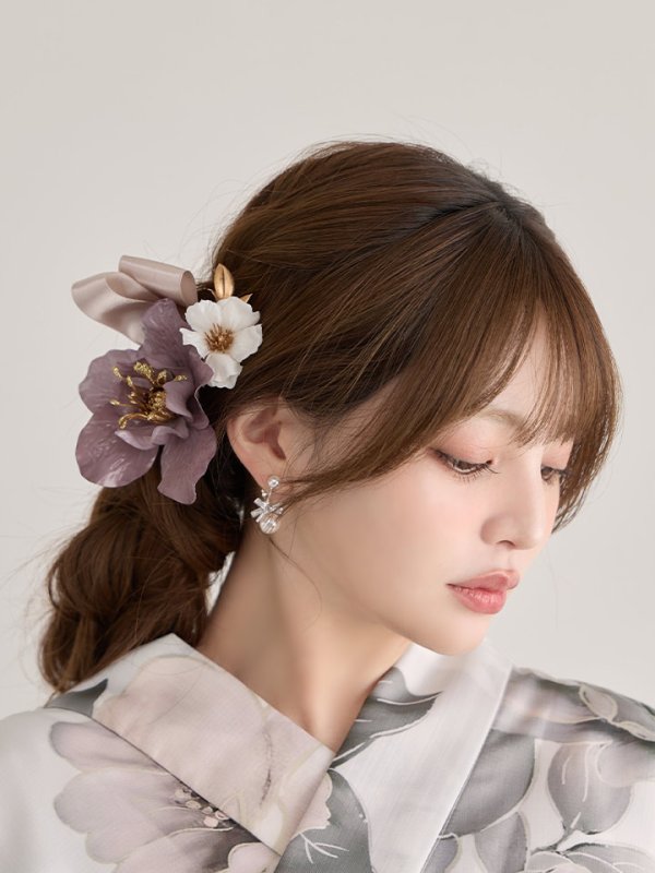 画像7: 【浴衣小物】大輪フラワーとパールコサージュ【1カラー】