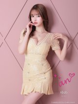 【4月30日までファイナルセール開催中！! 】【an/アン】総レース/ 半袖/ 袖あり/ ボタン/ ボックスプリーツ/ タイト/ ミニドレス/ キャバドレス[OF05]
