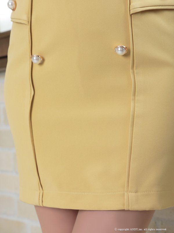 画像47: 【an /アン】スクエアネック/ フリルショルダー/ パールボタン/ ワンカラー/ タイト/ ミニドレス/ キャバドレス[OF05]