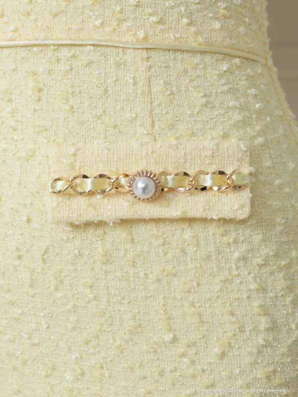 画像7: XSサイズあり【an/アン】ストレッチツイード/ フロントジップ/ ノースリーブ/ スリットネック/ ビスチェ/ タイト/ ミニドレス/ キャバドレス[OF05]