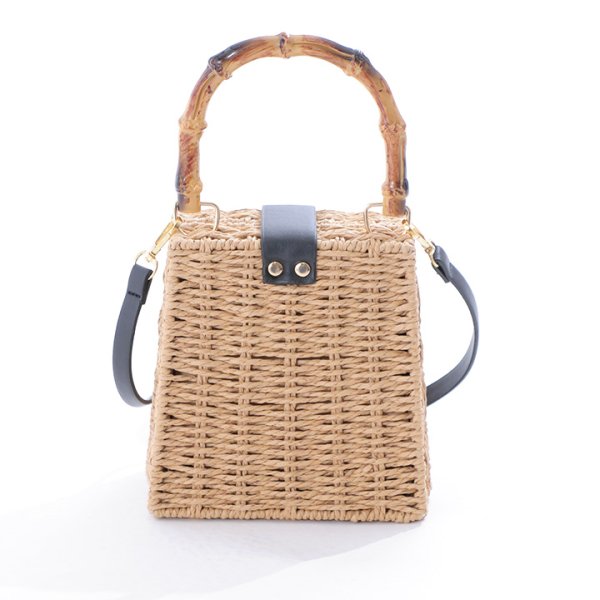 画像3: バンブーハンドル/レザー×スプリットラタンカゴバッグ[HC02]