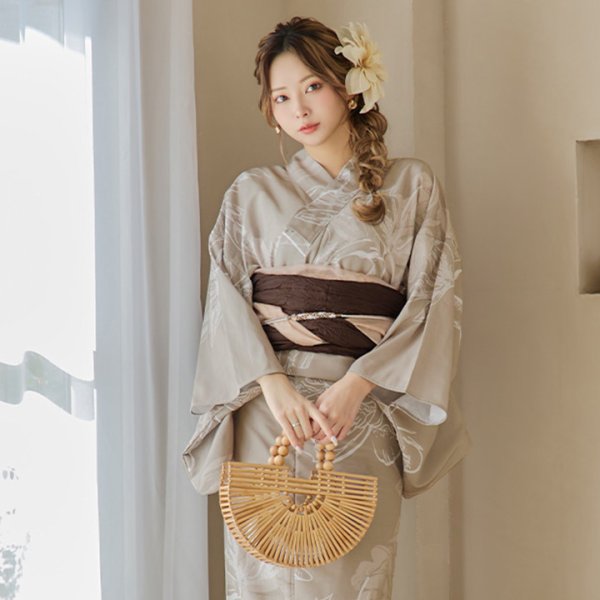 画像6: 木製ハンドル付き竹編み半円カゴバッグ[HC02]