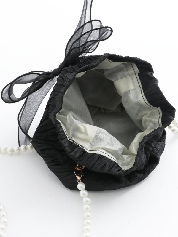 画像6: リボン付きショルダー巾着 ミニバッグ  2カラー[OF03]