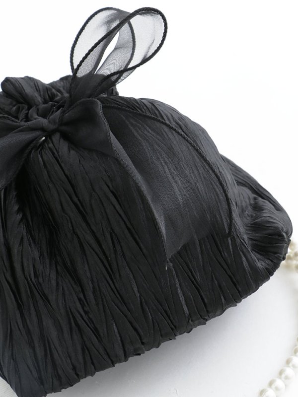 画像7: リボン付きショルダー巾着 ミニバッグ  2カラー[OF03]