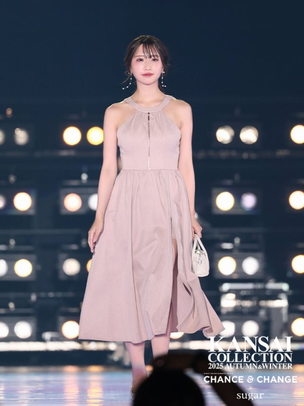 画像3: 【夢乃あい/関西コレクション着用】Lサイズあり【DEA./ディア】ホルターリボン/ バストジップ/ フレア/ ロング/ ワンピース/ ミモレ丈/ マキシ丈/ ミディアムドレス/ キャバドレス long[OF08]