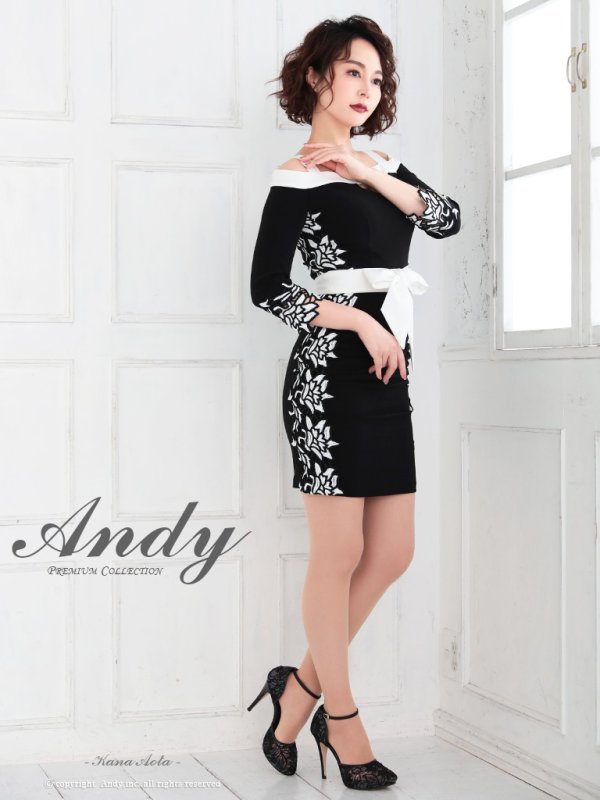 画像3: 【ANDY/アンディ】七分袖/ フラワーレース/ バイカラー/ タイト/ ミニドレス/ キャバドレス[OF05]
