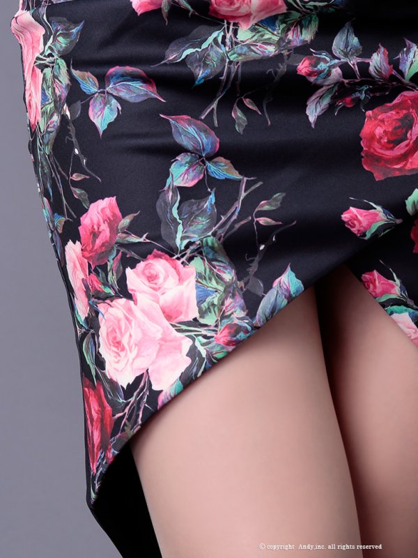 画像6: 【Andy GLAMOROUS/アンディグラマラス】フラワープリント/カットアウト 変形スカート /ミニドレス /キャバドレス[OF05]