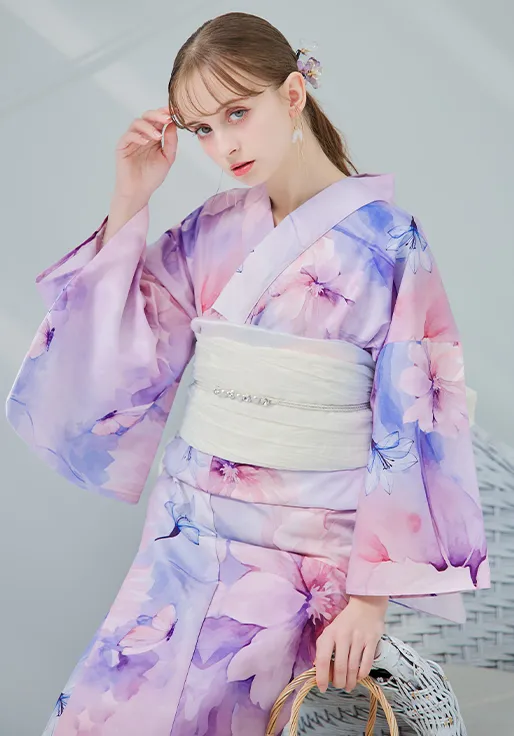パステル水彩フラワーアンニュイ浴衣3