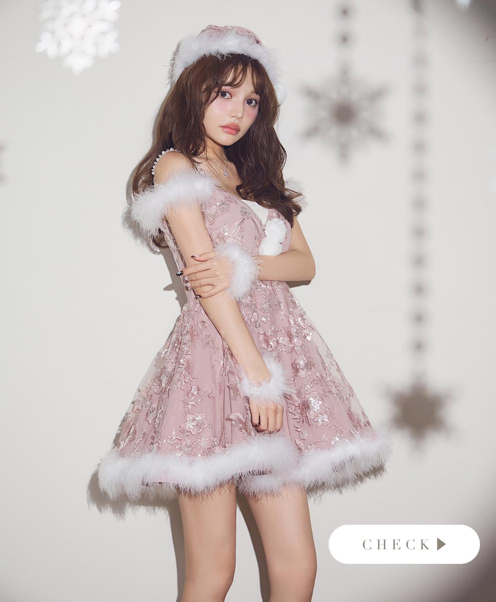 レースファーオフショルサンタコスプレ1